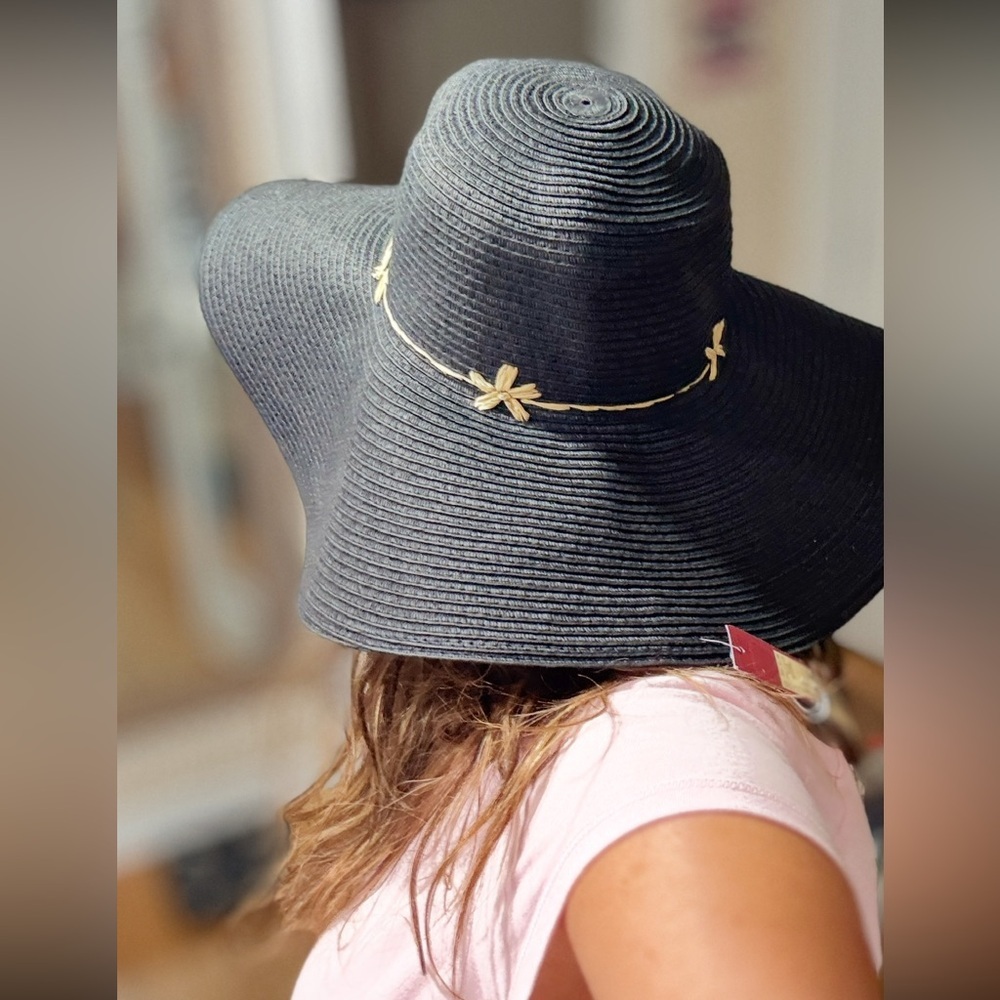 Merona Womens Floppy Paper Straw Woven Sun Beach Fashion Hats Wide Brim